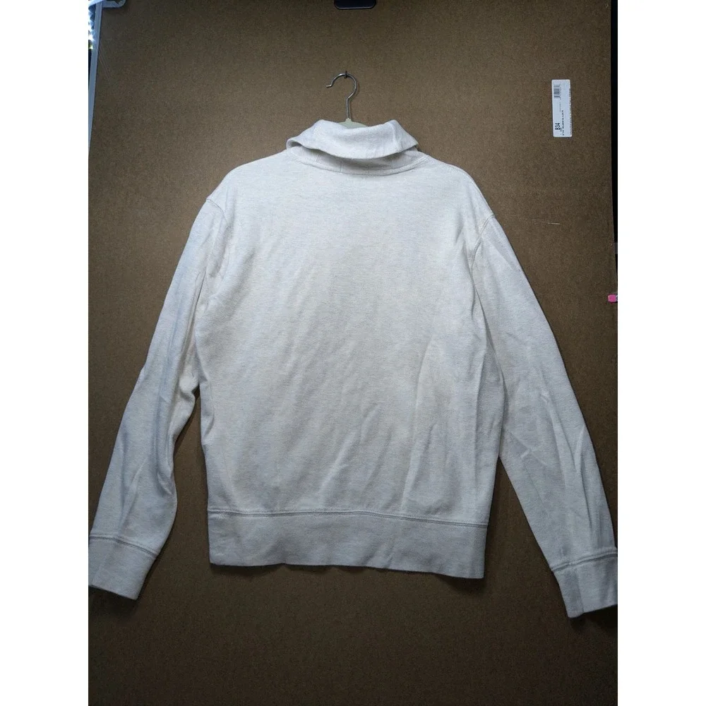 Polo Ralph Lauren Mens Estate Rib Shawl Collar Sweatshirt Cream Oatmeal Medium